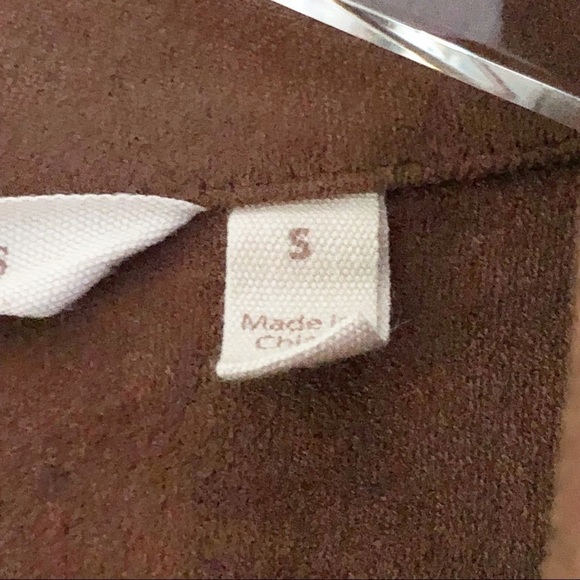 Soft Surroundings Brown Faux Suede Button Front Blouse Small - Picture 6 of 10